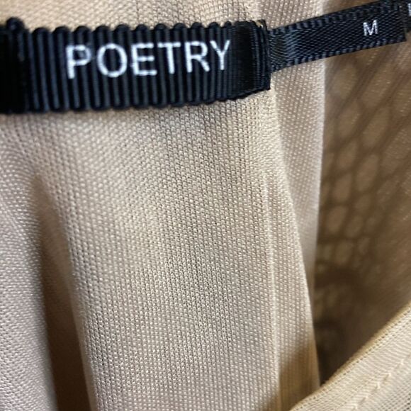 ❤️SOLD🎉Poetry Nude Mesh Black Lace Stretchy Maxi Dress Size Medium - Picture 5 of 9